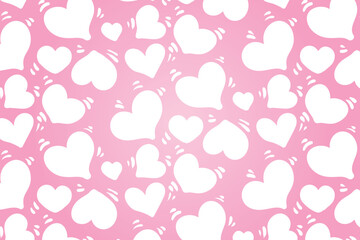 Fototapeta na wymiar Vector love heart pattern, vector hand drawn Valentine's Day pattern, Valentine's Day background.