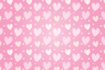 Vector love heart pattern, vector hand drawn Valentine's Day pattern, Valentine's Day background.