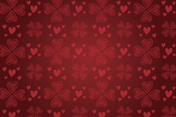 Vector love heart pattern, vector hand drawn Valentine's Day pattern, Valentine's Day background.