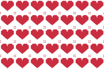 Vector love heart pattern, vector hand drawn Valentine's Day pattern, Valentine's Day background.