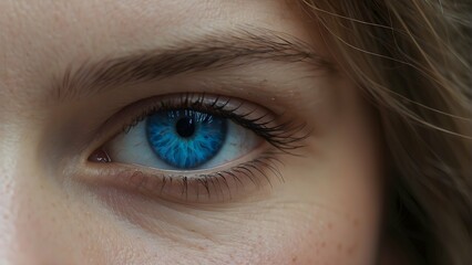 Obraz premium Close-up Macro of Her Blue Eyes Above the Stars