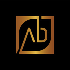 AD Logo Design Template Vector With Square Background.