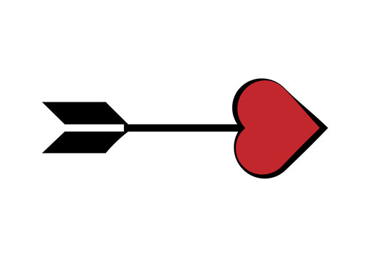 Icono de una flecha con punta de coraz&oacute;n de cupido.