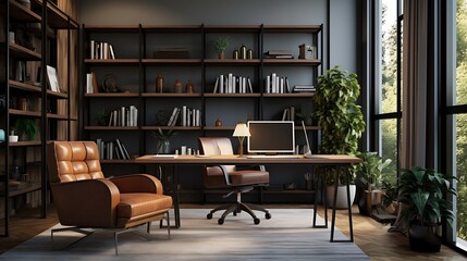 A home office with a theme that reflects your profession or industry.