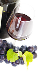 Glass of a red wine isolated on white