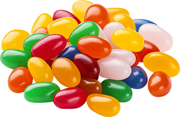 Colorful candy oval shape isolated on transparent background. PNG