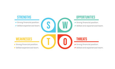 Colorful flat SWOT infographic Template