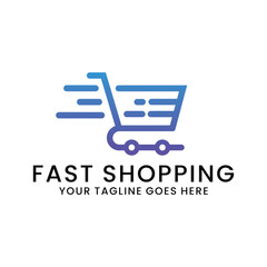 online shop logo, e-commerce vector template