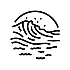 ocean waves tidal power line icon vector. ocean waves tidal power sign. isolated contour symbol black illustration - obrazy, fototapety, plakaty