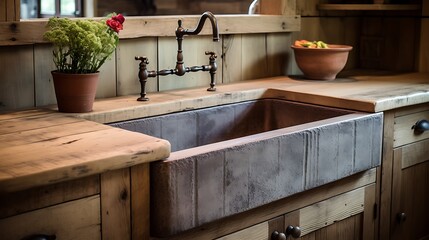 A farmhosink for a rustic, country-style kitchen.
