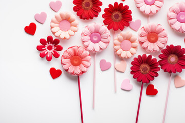 Valentine's day candy lollipops background