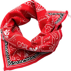 Obraz premium Red scarf isolated on transparent background. PNG