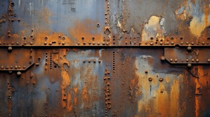 Abstract background with rusted metal texture lines and shapes. - obrazy, fototapety, plakaty