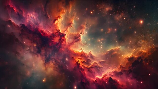 Starry night cosmos Colorful nebula cloud in space galaxy video
