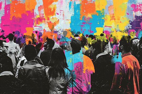 Targeted Marketing in the Crowd: Selective Colorful Highlights

