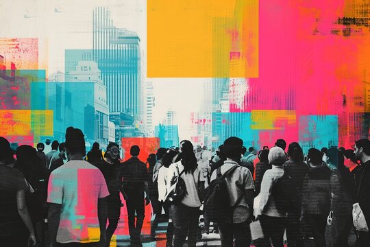 Targeted Marketing in the Crowd: Selective Colorful Highlights

