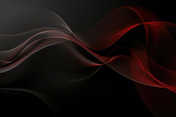 Dark abstract background with red sound waves, flowing waves. Abstract background for your design. abstract background March 3: World Hearing Day - obrazy, fototapety, plakaty