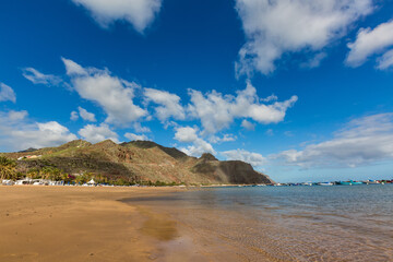 Fototapeta na wymiar view on Teresitas beach near Santa Cruz de Tenerife on Canary islands, Spain.
