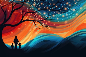 Abstract background for Caregivers International Children's Day, National Youth Day, Children’s Week, National Love Our Children Day, Week of the Young Child, Day of the Child, Heal the children month - obrazy, fototapety, plakaty