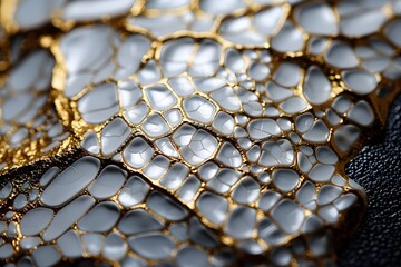 Surface of a golden snake skin. Macro shot. Abstract background.