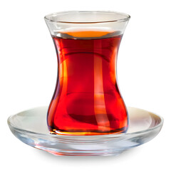 A Glass of Turkish Tea, isolated on transparent background.