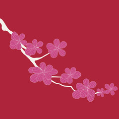 Sakura with Pink Flower