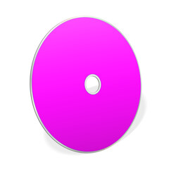 CD or DVD blank template magenta for presentation layouts and design. 3D rendering.