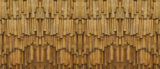 Wood shingles are thin, tapered pieces of wood primarily used to cover roofs and walls of buildings to protect them from the weather. susceptible to fire and costly