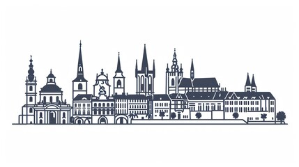 Fototapeta premium Artistic illustration of Prague city. Czech Republic in Europe.