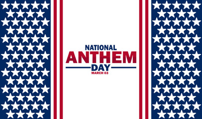 National Anthem Day Vector Illustration. March 03. Suitable for greeting card, poster and banner. - obrazy, fototapety, plakaty