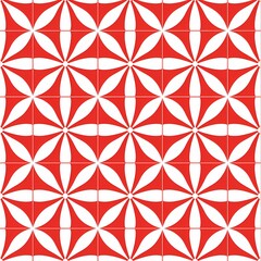 Fototapeta premium Japanese seamless pattern in oriental geometric traditional style in red color theme