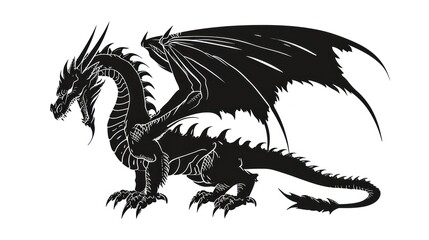 Obraz premium Vector illustration clipart of dragon over white background.