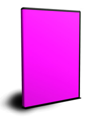 DVD box blank template magenta for presentation layouts and design. 3D rendering.