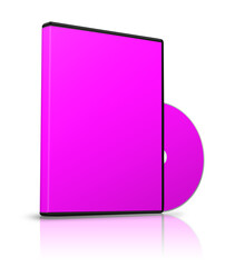DVD box blank template magenta for presentation layouts and design. 3D rendering.