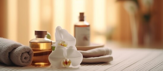 beauty care products and indoor spa massage