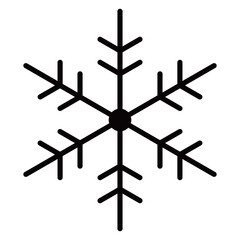 Thin Snowflake icon isolated on transparent background.  Vector Editable.