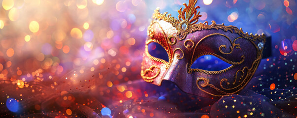 Venetian Carnival Mask Background Banner.