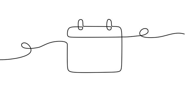 recommend clip art: calendar continuous line drawing. One line art of calendar, memorable date, countdown, holiday, weekday and weekend. vector illustration	
                    