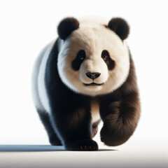 giant panda bear face isolated white background, Ailuropoda melanoleuca, Oso Panda gigante,...