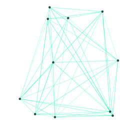 An abstract cut out transparent node network futuristic design element