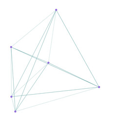 An abstract cut out transparent node network futuristic design element