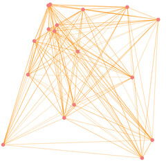 Fototapeta premium An abstract cut out transparent node network futuristic design element