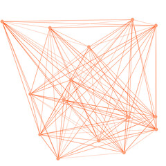 An abstract cut out transparent node network futuristic design element