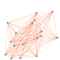 An abstract cut out transparent node network futuristic design element