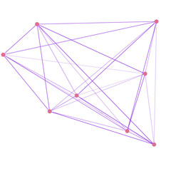 An abstract cut out transparent node network futuristic design element