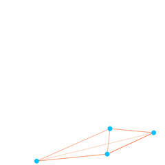 An abstract cut out transparent node network futuristic design element