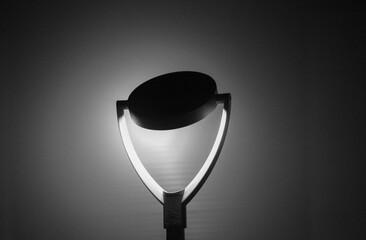 Evening street lamp in black and white  - obrazy, fototapety, plakaty