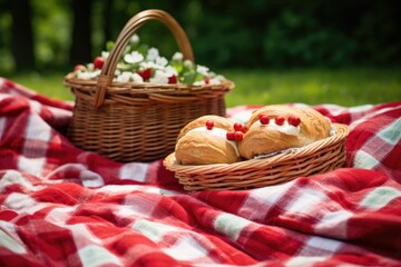 colorful picnic basket background