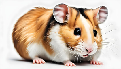 Isolate Cute Hamster - obrazy, fototapety, plakaty