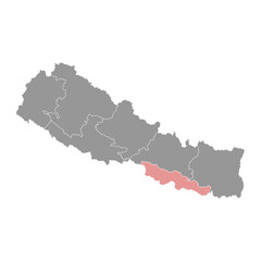 Madhesh province map, administrative division of Nepal. Vector illustration.
